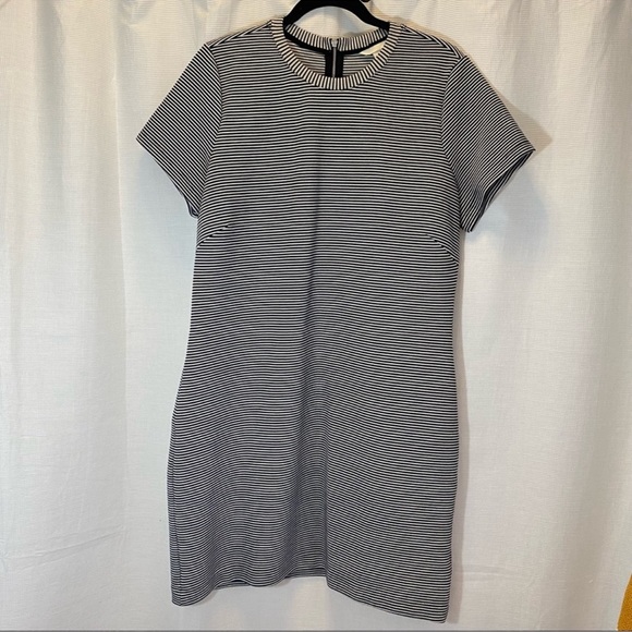 H&M Black & Grey Striped Mini Dress - Picture 1 of 9